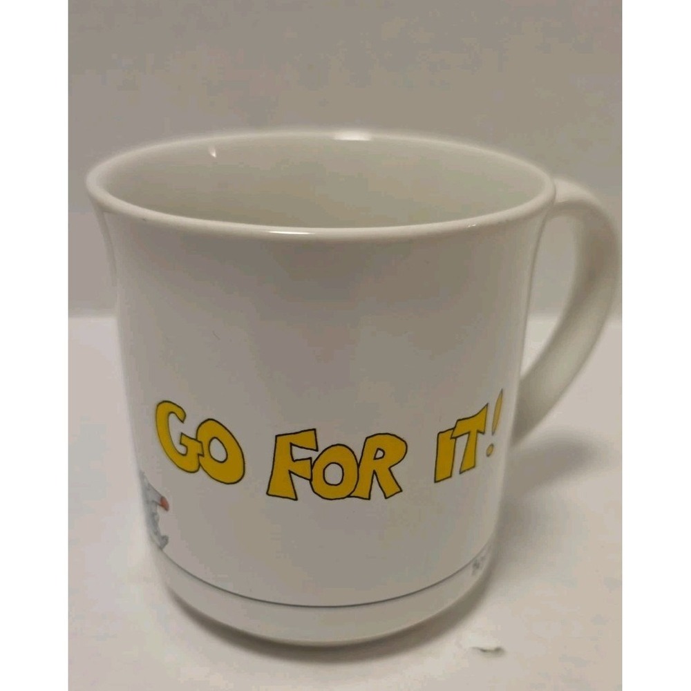 Sandra Boynton Vintage 80s Coffee Mug Go For It Elephant Mouse Joke Cartoon
